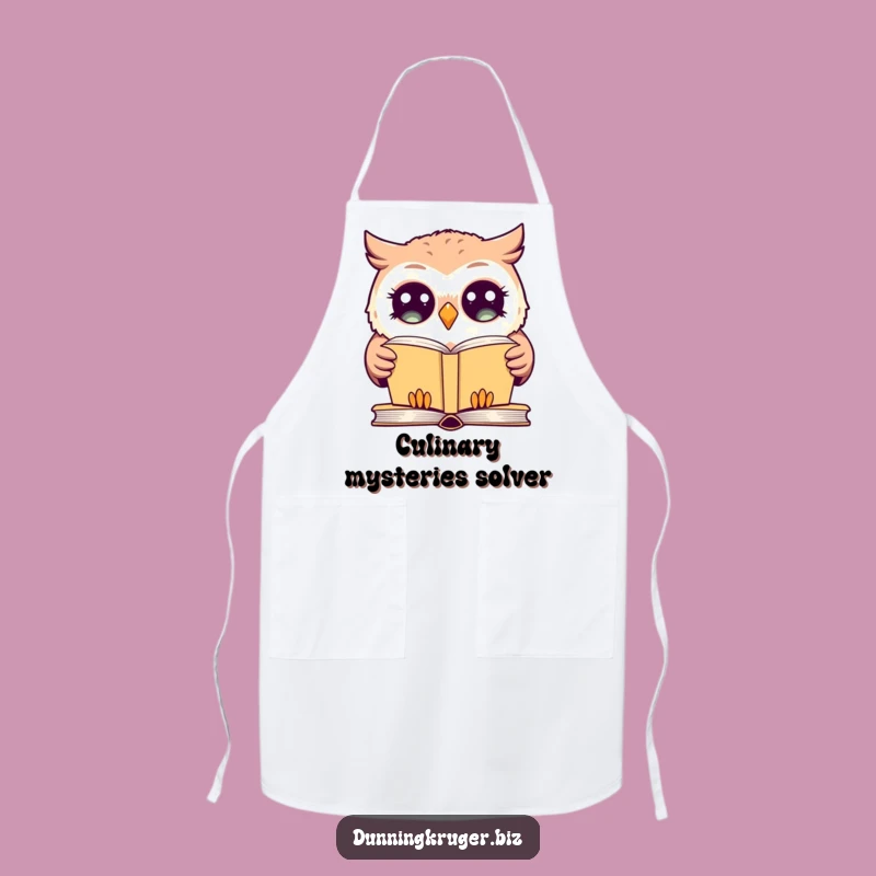 Funny Giggling Owl Apron - Wide-Eyed Book Lover Kitchen Gift