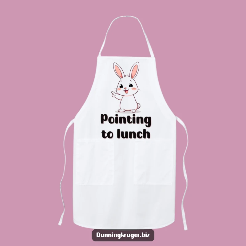 Funny Pointing Rabbit Kitchen Apron, Quirky Chef Humor Gear, Great Funny Gift