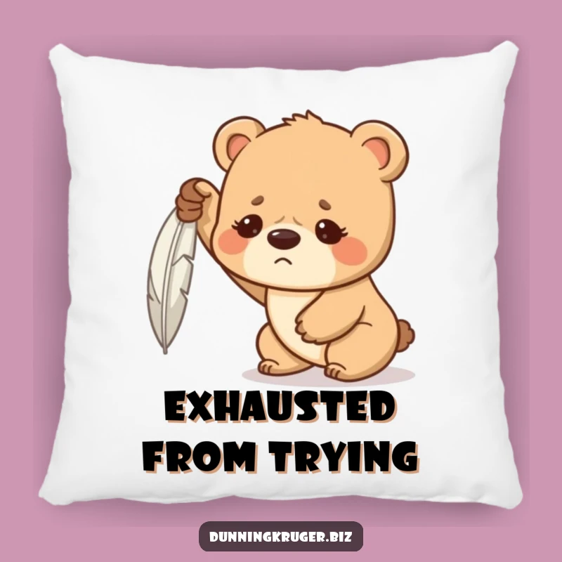 Funny Bear Cub Pillow - Cozy Strong Cub Feather Struggle Cushion Gift
