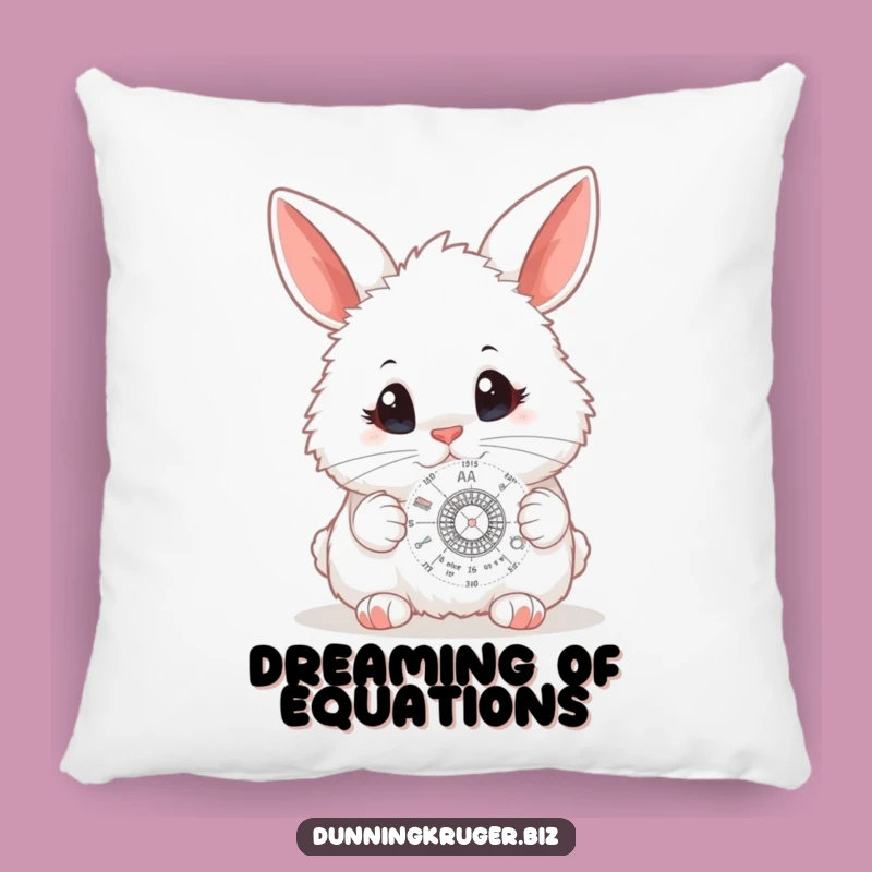 Funny Bunny Scientist Pillow - Cozy Curious Rabbit Science Cushion Gift