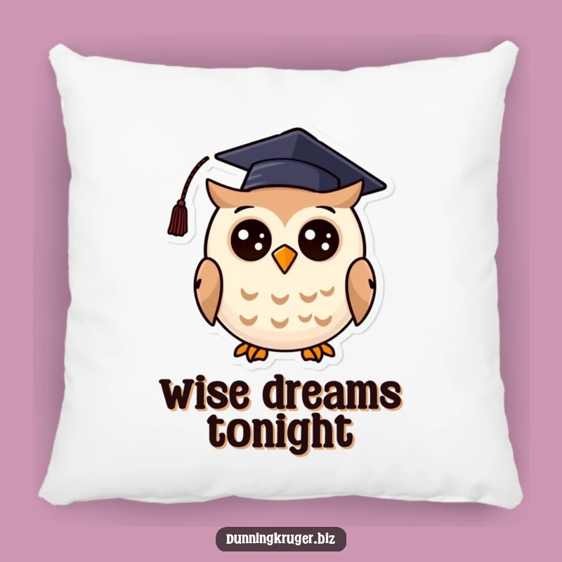 Funny Graduation Owl Accent Pillow, Cozy Scholar Decor, Adorable Funny Gift