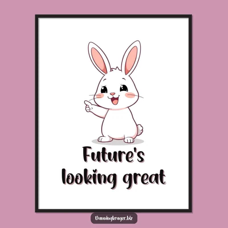 Funny Pointing Rabbit Digital Art, Instant Mystery Download, Perfect Funny Gift