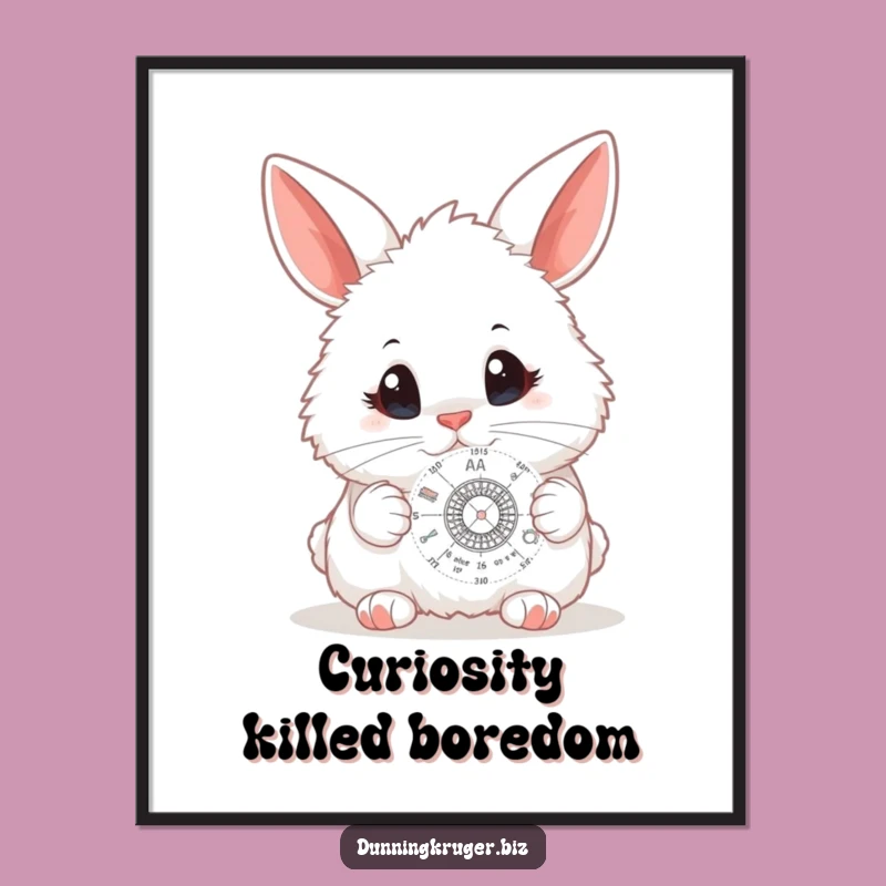 Funny Bunny Scientist Poster - Curious Rabbit Science Art Print Gift