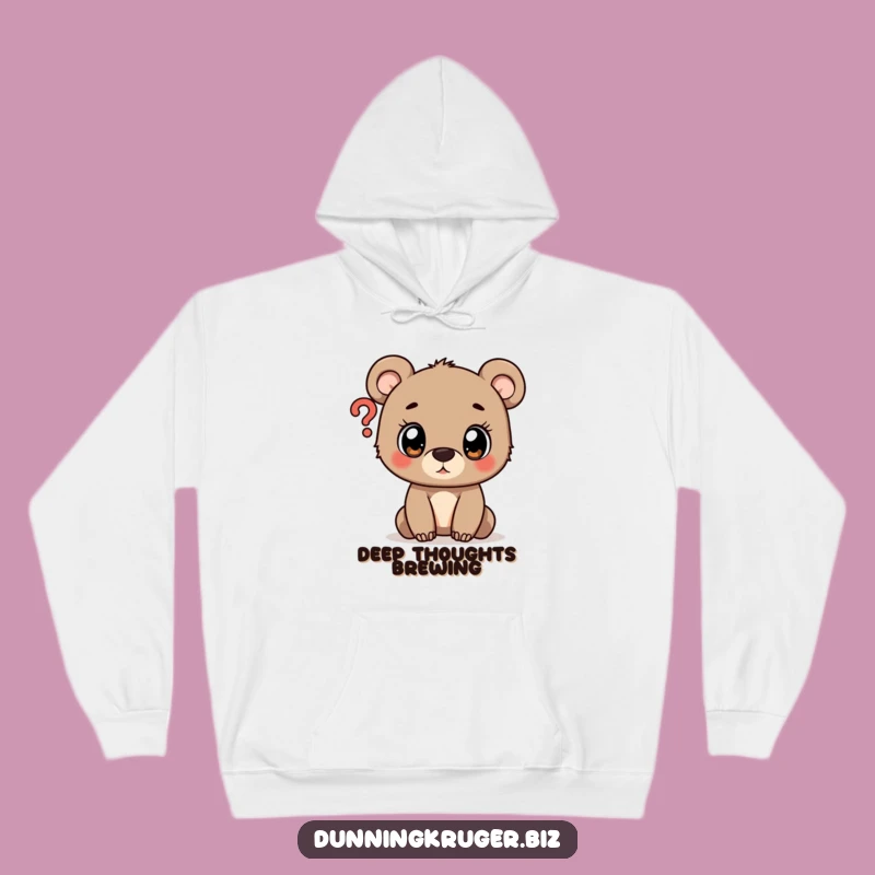 Funny Cozy Bear Cub Question Mark Hoodie - Warm & Whimsical Gift