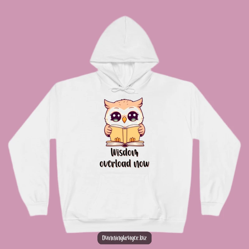 Funny Giggling Owl Hoodie - Cozy Wide-Eyed Blank Stare Book Gift