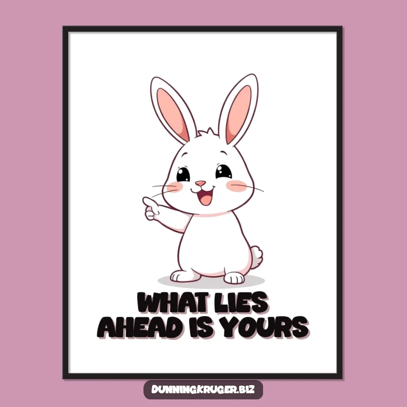 Free Printable Wall Art: Pointing Rabbit Minimalist Humor Downloadable Art