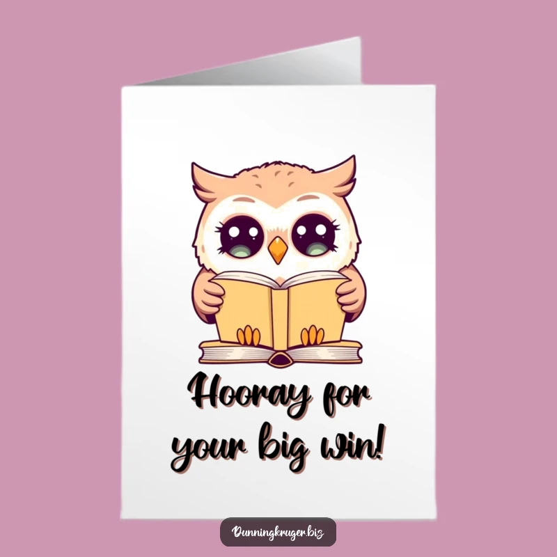 Free Printable Congrats Card: Giggling Owl & Book - Funny Downloadable Success