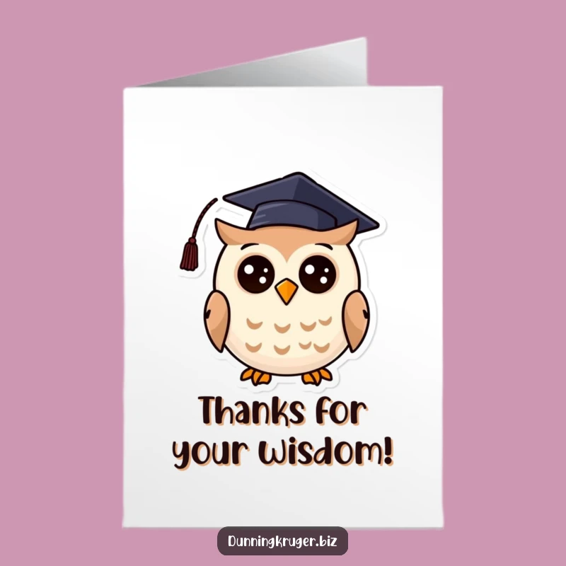 Free Printable Thank You Card: Grad Owl Gratitude Downloadable Gift