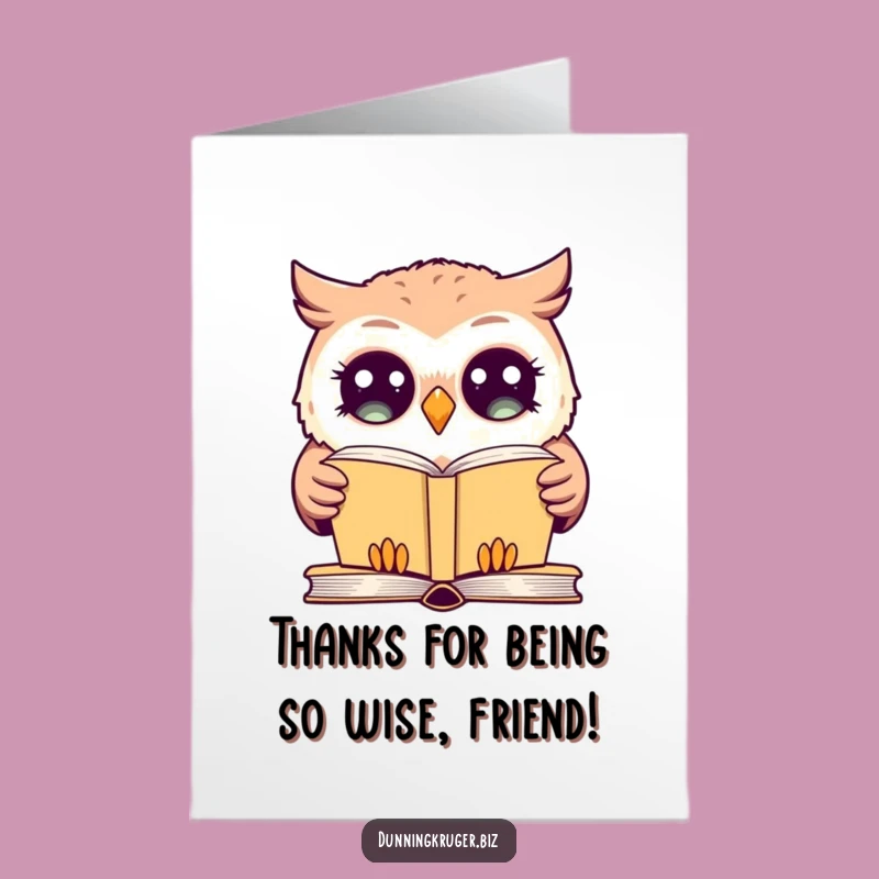 Free Printable Thank You Card: Giggling Owl & Book - Funny Downloadable Gratitude