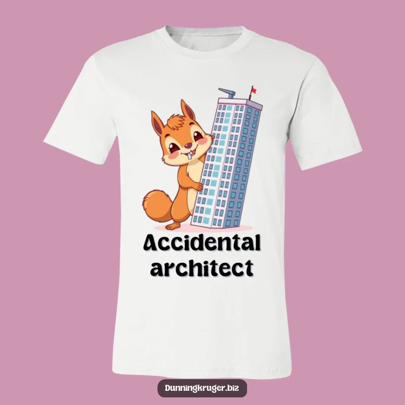 Funny Squirrel Architect T-Shirt - Accidental Skyscraper Builder Tee Gift