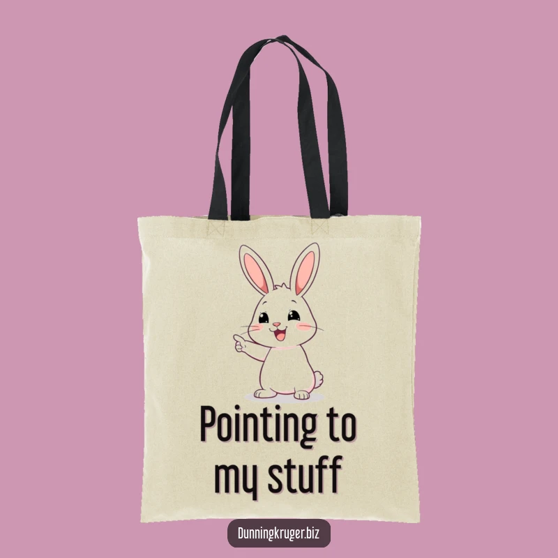 Funny Pointing Rabbit Tote Bag, Quirky Mystery Carry-All, Great Funny Gift